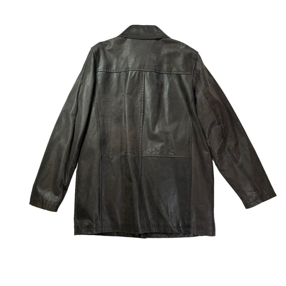 Eddie Bauer Size XLT Genuine Leather Quilted Lining Button Front Jacket - Picture 2 of 11